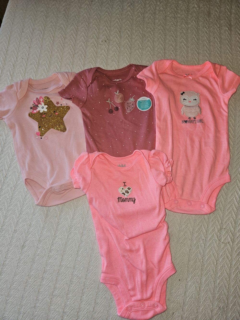 Carter's Pink & Coral Short-Sleeve Onesie 4-Pack